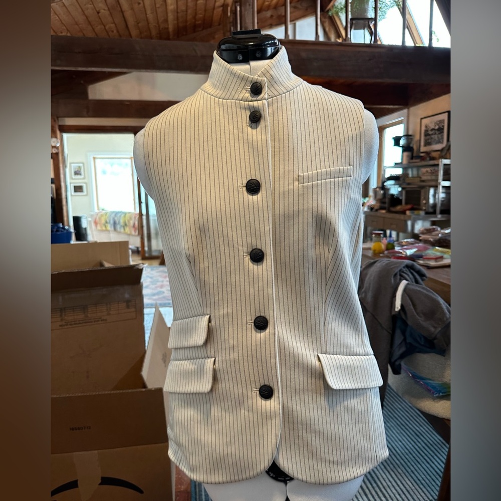 Rag & bone ivory stripe ponte Slade Vest